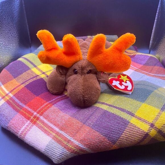 Mint condition rare/retired, part of original 9 BBs, Chocolate the Moose - Picture 1 of 11